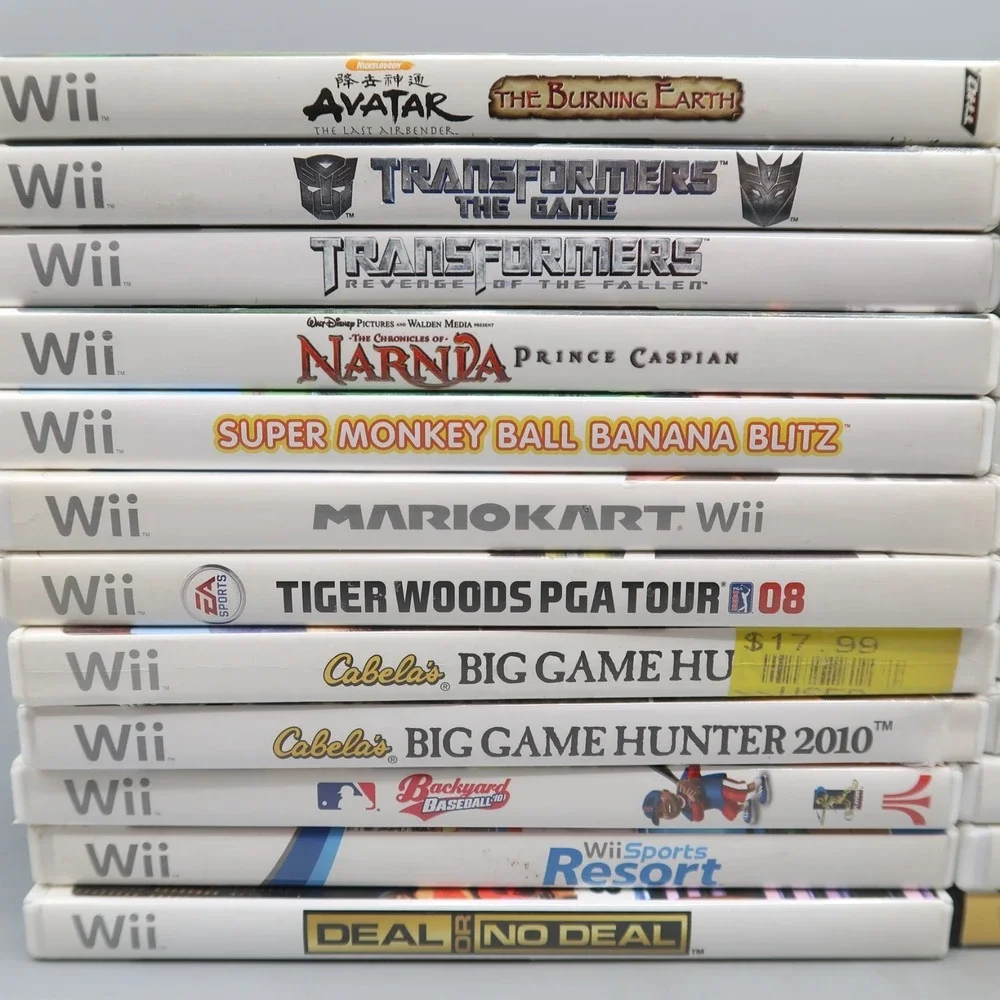 Nintendo Wii Games lot of 24 Narnia Transformers Hulk Avatar Cabalas  lumberjack